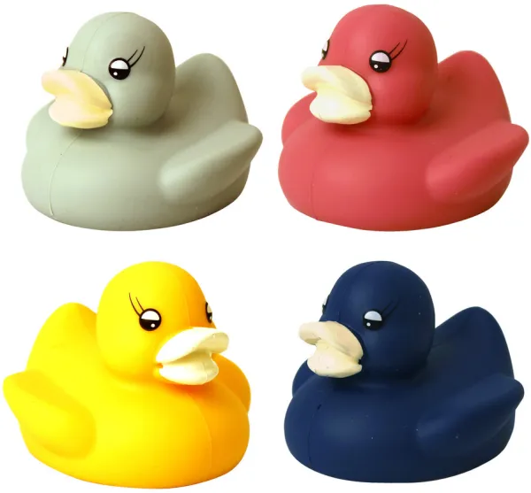 Silikon-Badeenten, rot, gelb, grün oder blau - 1 Stück