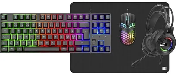 XCROW 4-IN-1 GEARPACK - Gaming-Tastatur - Nordisch - Schwarz