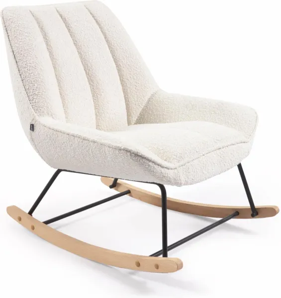 Marlina, Schaukelstuhl, weiß, Stoff