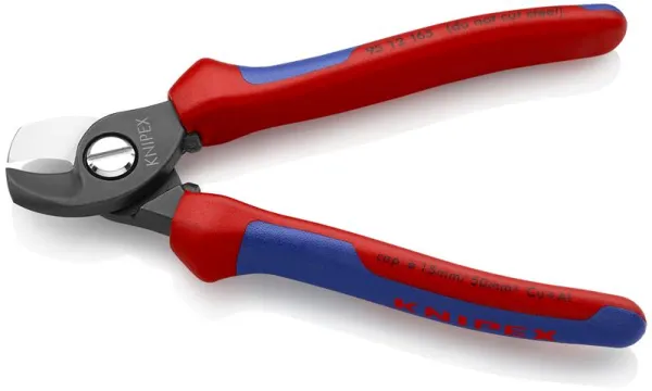 Knipex Kabelschere gebläut, mit Mehrkomponenten-Griff 165 mm