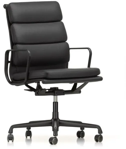 Vitra Soft Pad EA 219 Bürostuhl mit Drehfunktion & hoher Rückenlehne Nero