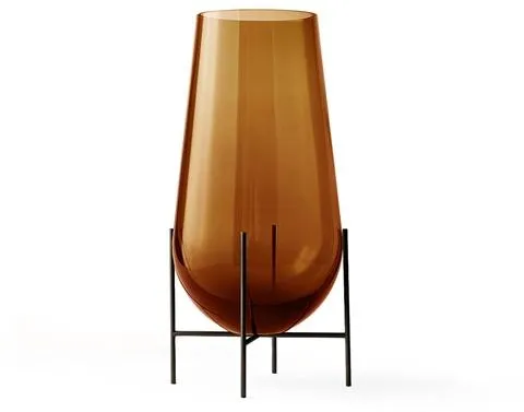 Audo Echasse Vase Klein Bernstein/ Bronziertes Messing